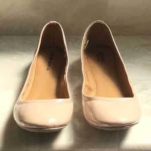 Beige Patent Flats